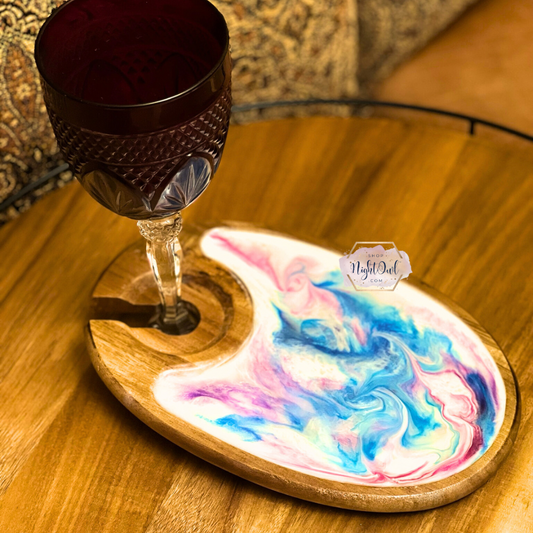 Personal Charcuterie Board with Wine Glass Holder