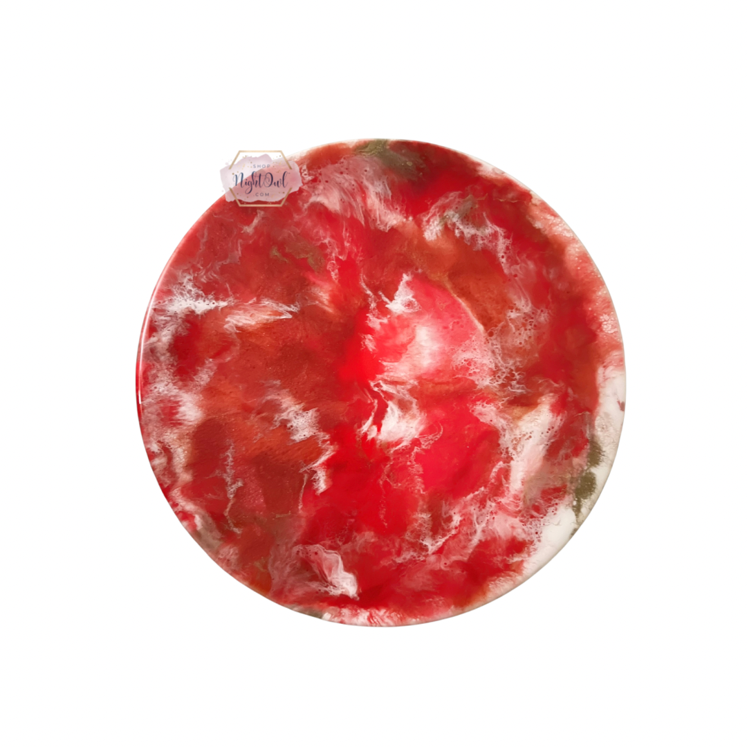 Red Marble Lazy Susan Charcuterie Serving Board