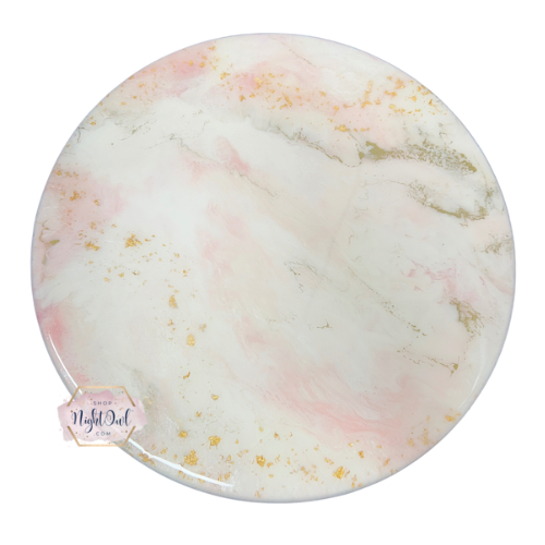 Pink and Beige Marble Lazy Susan Charcuterie Serving Board