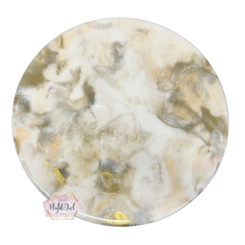 Neutral Marble with Gold Lazy Susan Charcuterie Serving Board