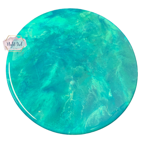 Teal Blue Marble Lazy Susan Charcuterie Serving Board