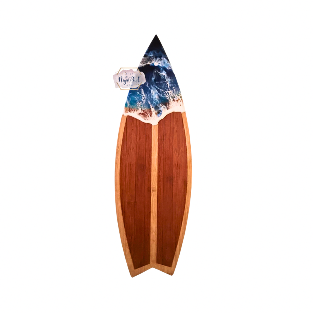 Large Surfboard Ocean Charcuterie Serving Board