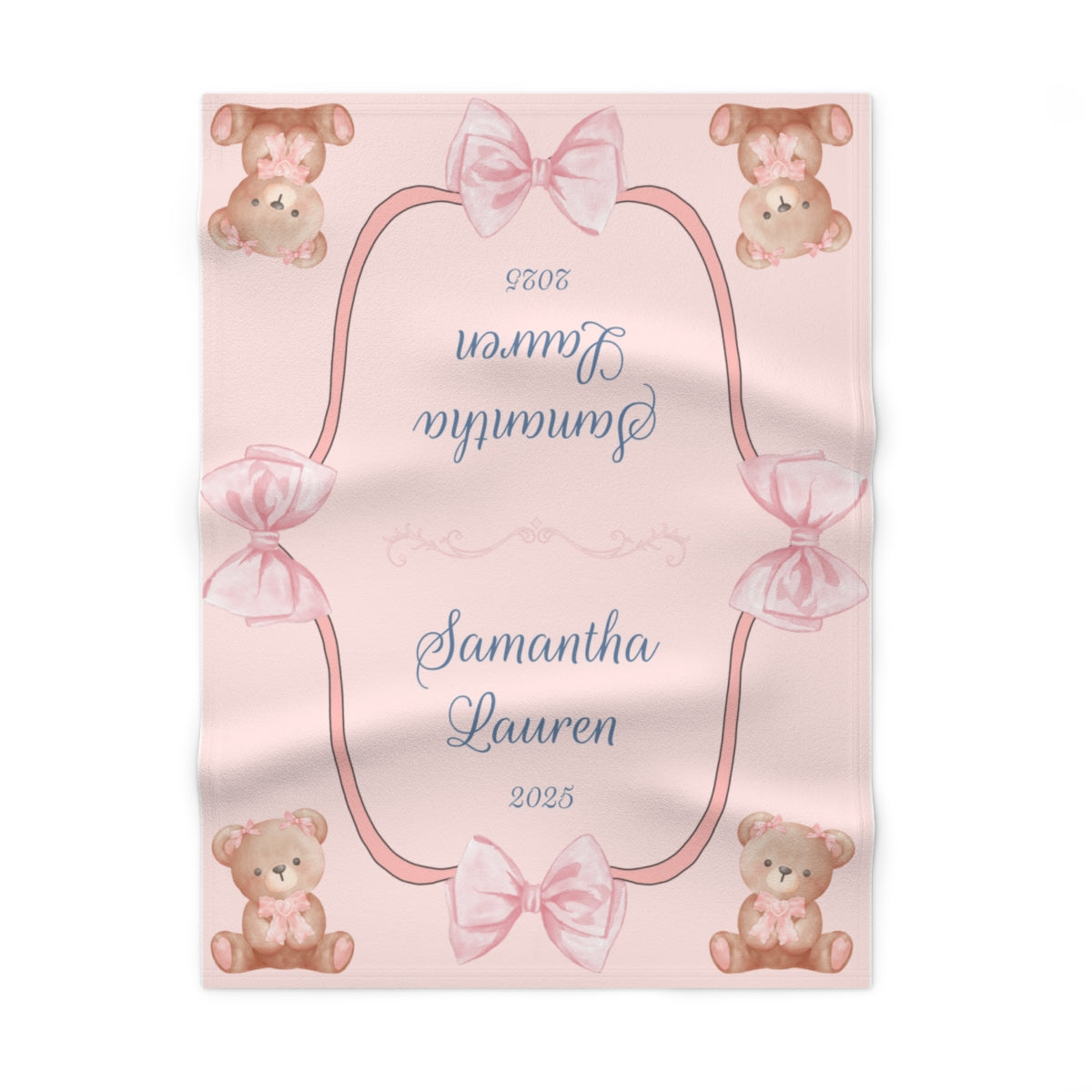 Baby Girl Personalized Soft Fleece Baby Blanket | New Baby Gift | Baby Shower Gift | Custom Name and Birth Year