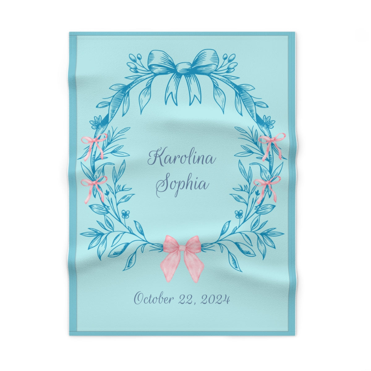 New Baby Gift | Personalized Soft Fleece Baby Blanket with Name and Birthday | Custom Blanket