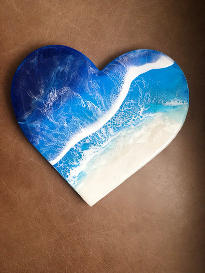 Ocean Wave Resin Accented Heart | Custom Order