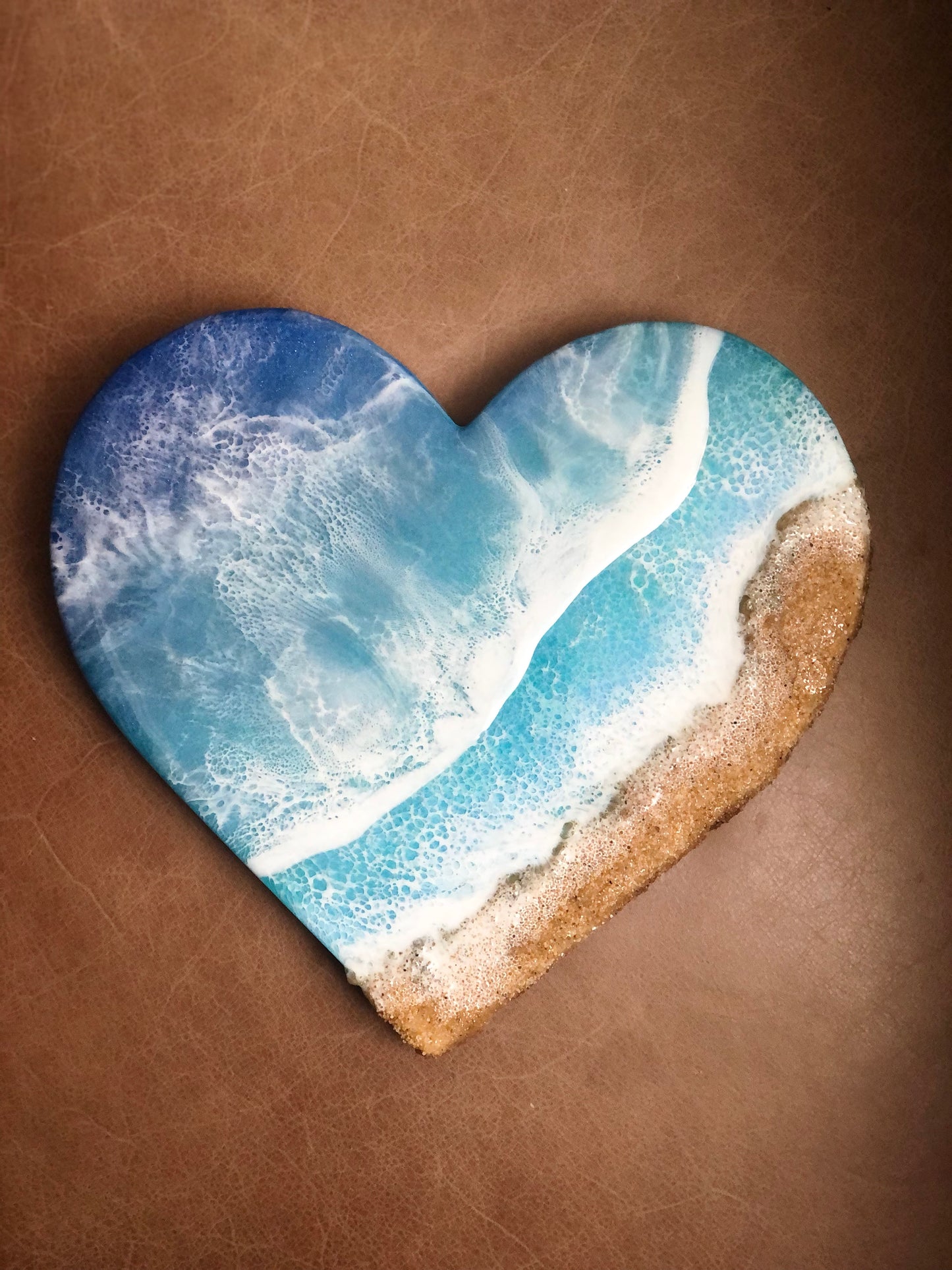 Ocean Wave Resin Accented Heart | Custom Order