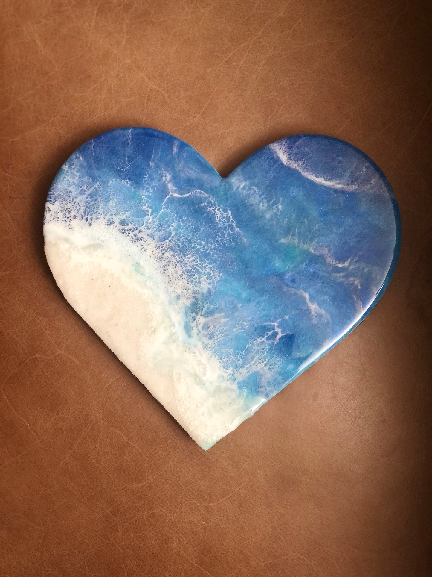 Ocean Wave Resin Accented Heart | Custom Order